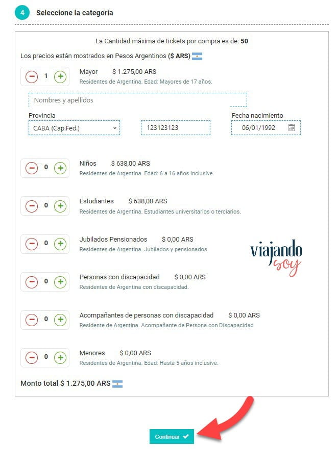 Paso a paso para la compra de entradas a las cataratas de iguazú por internet